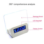 Termometro sveglia digitale LCD multifunzione + HUB USB a 4 porte + bacheca messaggi con retroilluminazione LCD blu o verde, USB Message Board