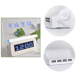 Termometro sveglia digitale LCD multifunzione + HUB USB a 4 porte + bacheca messaggi con retroilluminazione LCD blu o verde, USB Message Board