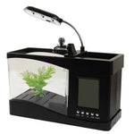 Mini acquario da tavolo USB con luci LED e display LCD