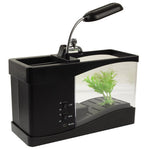 Mini acquario da tavolo USB con luci LED e display LCD