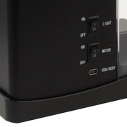 Mini acquario da tavolo USB per pesci con acqua corrente e 6 luci a LED, display LCD con calendario, ora e sveglia (contiene 1,5 litri d'acqua)