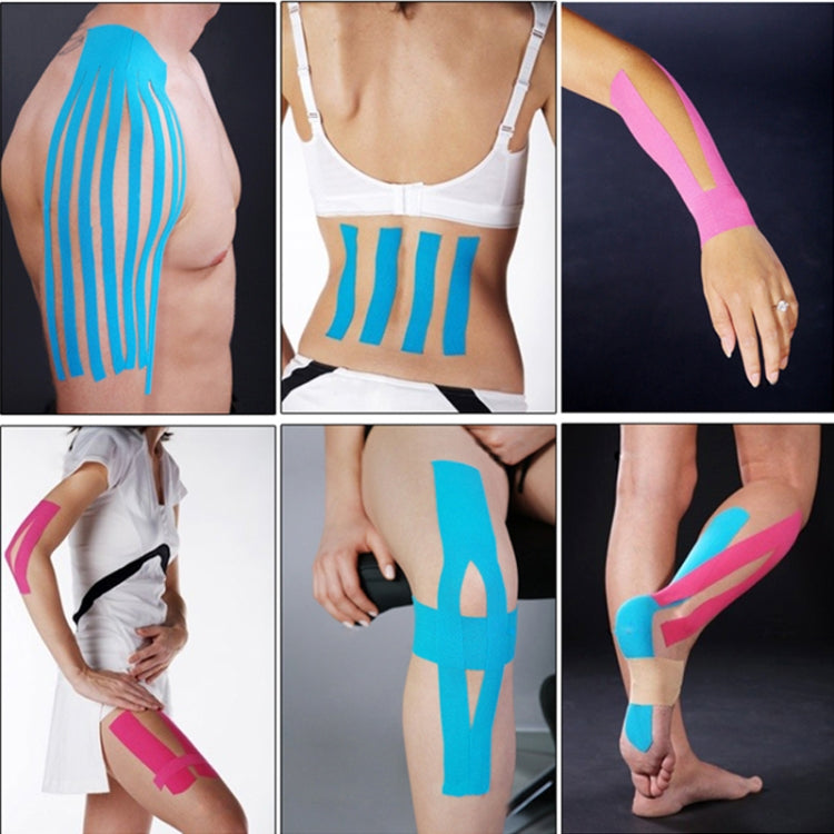 Nastro kinesiologico impermeabile Benda terapeutica per la cura dei muscoli sportivi, dimensioni: 5 m (L) x 5 cm (L), Size: 5mx 5cm Blue, Size: 5m x 5cm Magenta, Size: 5mx 5cm Apricot, Size: 5mx 5cm Black, Size: 5mx 5cm White, Size: 5mx 5cm Green      ...