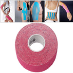 Nastro kinesiologico impermeabile Benda terapeutica per la cura dei muscoli sportivi, dimensioni: 5 m (L) x 5 cm (L), Size: 5mx 5cm Blue, Size: 5m x 5cm Magenta, Size: 5mx 5cm Apricot, Size: 5mx 5cm Black, Size: 5mx 5cm White, Size: 5mx 5cm Green      ...
