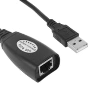 Adattatore ripetitore cavo prolunga LAN USB 2.0 CAT5 / CAT5E / CAT6 RJ45 a 4 USB Ethernet Extender, 4 Ports USB