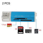 Lettore di schede di memoria Multi All in 1 USB 2.0 Micro SD SDHC TF M2 MMC MS PRO DUO da 2 pezzi