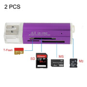 Lettore di schede di memoria Multi All in 1 USB 2.0 Micro SD SDHC TF M2 MMC MS PRO DUO da 2 pezzi