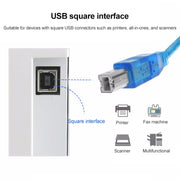 Cavo di prolunga da AM a BM per stampante USB 2.0, lunghezza: 1,8 m, Length: 1.8m