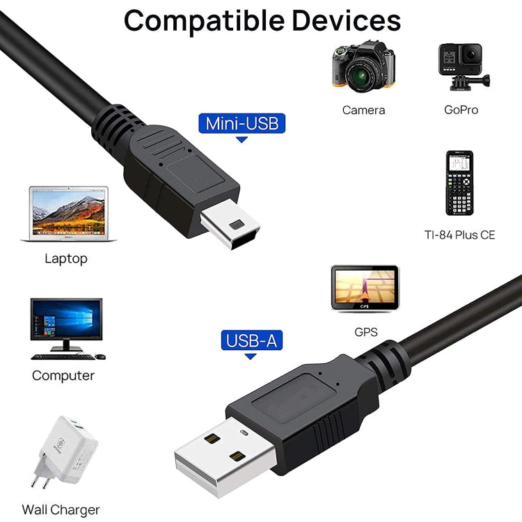 Cavo USB 2.0 AM a Mini USB a 5 pin, lunghezza: 1,5 m, USB 2.0 AM to Mini 5Pin