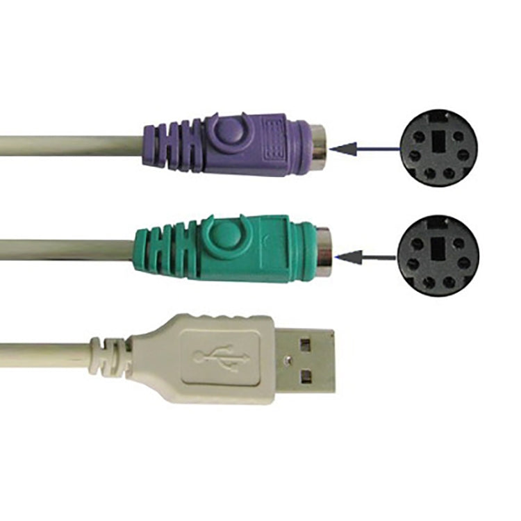 Cavo adattatore da USB a PS/2 per tastiera e mouse, qualità normale