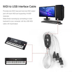 Cavo adattatore convertitore per pianoforte elettrico con interfaccia USB-MIDI, lunghezza: 1,8 m