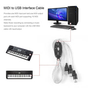 Cavo adattatore convertitore per pianoforte elettrico con interfaccia USB-MIDI, lunghezza: 1,8 m