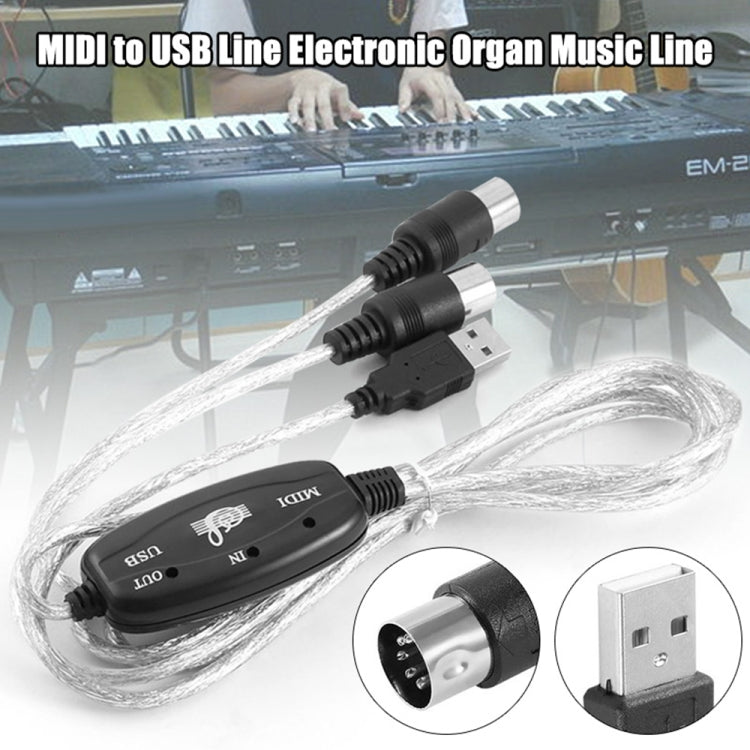Cavo adattatore convertitore per pianoforte elettrico con interfaccia USB-MIDI, lunghezza: 1,8 m