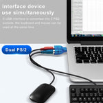 Adattatore USB maschio a femmina PS/2 per mouse/tastiera, USB Male to 2 PS/2 Female