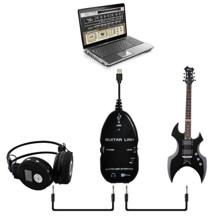 Interfaccia USB Cavo collegamento chitarra Registrazione PC/MAC, USB Interface Guitar Link Cable (Black), USB Interface Guitar Link Cable (White)