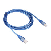 Cavo USB 2.0 normale da AM a BM, con 2 nuclei, lunghezza: 1,8 m (blu)