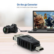 Adattatore USB 2.0 femmina a Mini USB 5 pin maschio (funzione OTG)