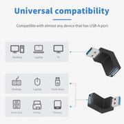 Adattatore AF da USB 3.0 AM a USB 3.0, Down Angle AM to AF