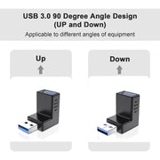 Adattatore AF da USB 3.0 AM a USB 3.0, Down Angle AM to AF