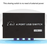 FENGJIE FJ-IA4B-C Switcher condiviso con commutatore a pressione USB 2.0 a 4 porte ad alta velocità per stampante scanner per computer PC, FENGJIE FJ-IA4B-C