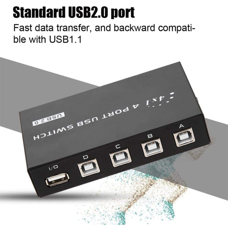 FENGJIE FJ-IA4B-C Switcher condiviso con commutatore a pressione USB 2.0 a 4 porte ad alta velocità per stampante scanner per computer PC, FENGJIE FJ-IA4B-C