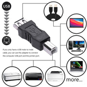 Connettore adattatore USB 2.0 A femmina a B maschio Convertitore AF a BM per stampante
