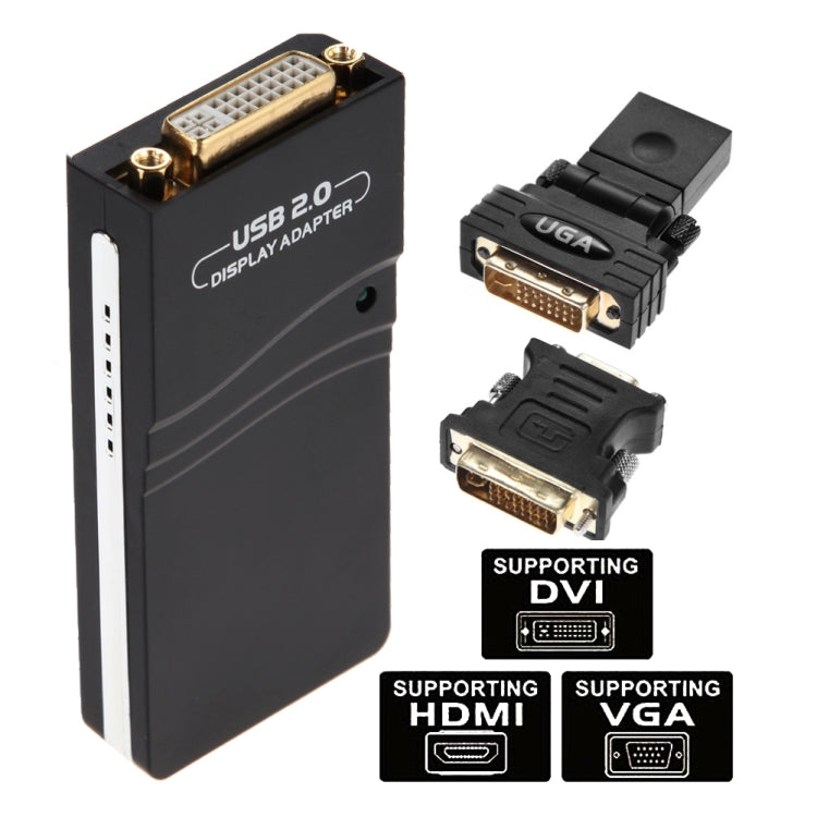 Adattatore da USB 2.0 a VGA, DVI, HDMI, risoluzione: 1280*1024, Resolution: 1280*1024, Resolution: 1920*1080, Resolution: 2048*1152