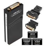 Adattatore da USB 2.0 a VGA, DVI, HDMI, risoluzione: 1280*1024, Resolution: 1280*1024, Resolution: 1920*1080, Resolution: 2048*1152