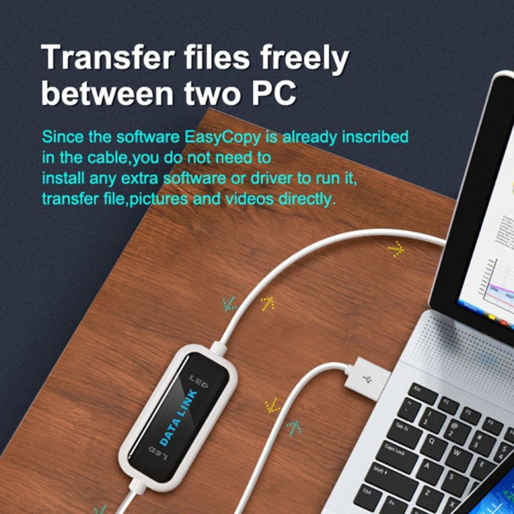 Cavo di collegamento dati USB 2.0 ad alta velocità, condivisione dati da PC a PC, plug and play, lunghezza: 165 cm