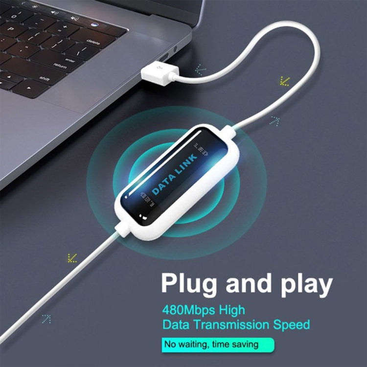Cavo di collegamento dati USB 2.0 ad alta velocità, condivisione dati da PC a PC, plug and play, lunghezza: 165 cm