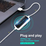 Cavo di collegamento dati USB 2.0 ad alta velocità, condivisione dati da PC a PC, plug and play, lunghezza: 165 cm