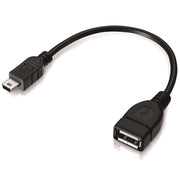 Cavo adattatore mini da USB a USB 2.0 AF OTG a 5 pin, Mini USB, 12cm(Black)