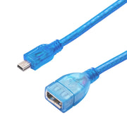 Cavo adattatore mini USB a USB 2.0 AF OTG da 5 pin, lunghezza: 22 cm (blu), 22cm