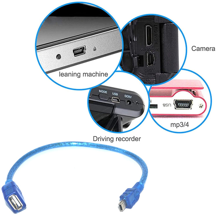 Cavo adattatore mini USB a USB 2.0 AF OTG da 5 pin, lunghezza: 22 cm (blu), 22cm