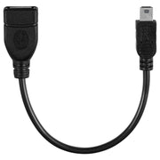 Cavo adattatore mini da USB a USB 2.0 AF OTG a 5 pin, Mini USB, 12cm(Black)