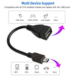 Cavo adattatore mini da USB a USB 2.0 AF OTG a 5 pin, Mini USB, 12cm(Black)