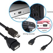 Cavo adattatore mini da USB a USB 2.0 AF OTG a 5 pin, Mini USB, 12cm(Black)