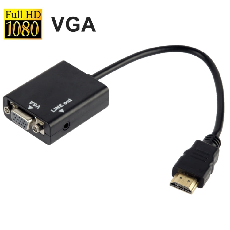 Cavo di conversione video da HDMI a VGA + uscita audio da 26 cm con cavo audio da 3,5 mm, supporto Full HD 1080P, Length: 26cm