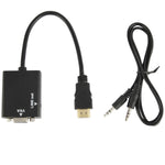 Cavo di conversione video da HDMI a VGA + uscita audio da 26 cm con cavo audio da 3,5 mm, supporto Full HD 1080P, Length: 26cm