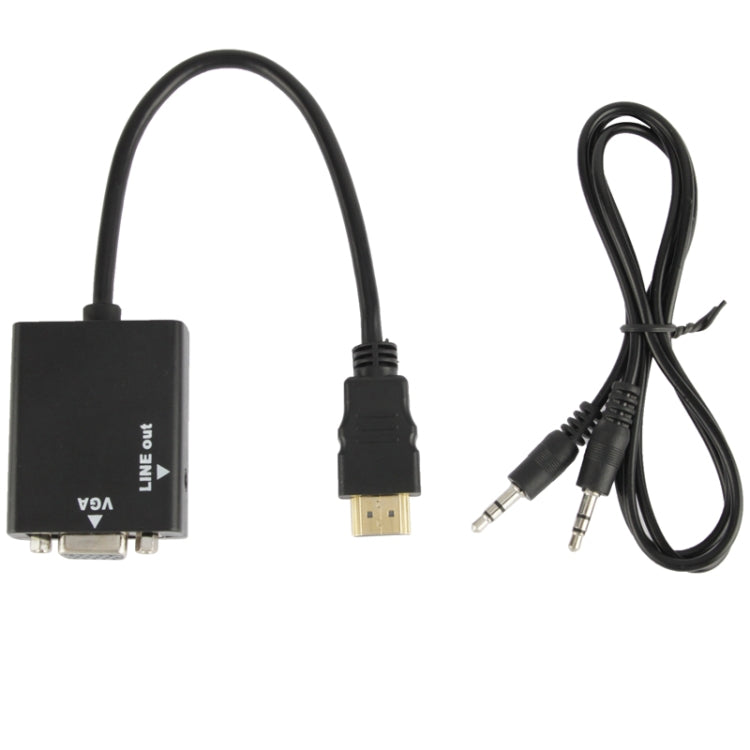 Cavo di conversione video da HDMI a VGA + uscita audio da 26 cm con cavo audio da 3,5 mm, supporto Full HD 1080P, Length: 26cm