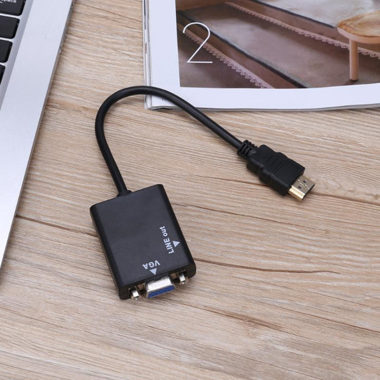 Cavo di conversione video da HDMI a VGA + uscita audio da 26 cm con cavo audio da 3,5 mm, supporto Full HD 1080P, Length: 26cm