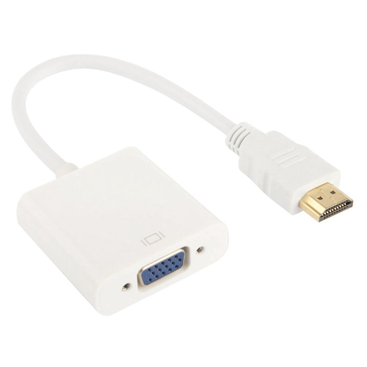 Cavo di uscita audio da HDMI a VGA Full HD 1080P da 24 cm per computer/DVD/set-top box digitale/laptop/telefono cellulare/lettore multimediale, Length: 24cm, Length: 24cm(White)