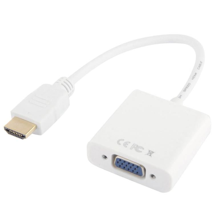 Cavo di uscita audio da HDMI a VGA Full HD 1080P da 24 cm per computer/DVD/set-top box digitale/laptop/telefono cellulare/lettore multimediale, Length: 24cm, Length: 24cm(White)