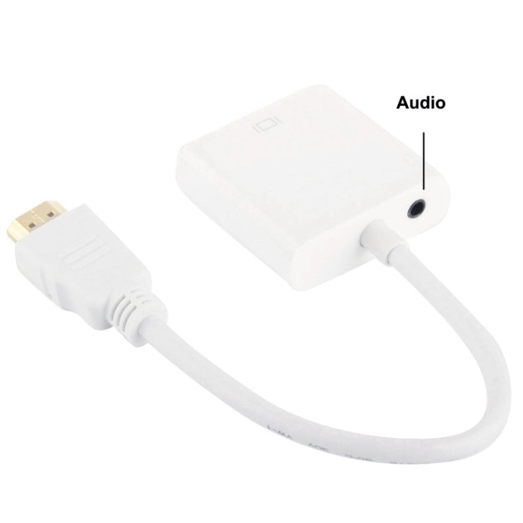 Cavo di uscita audio da HDMI a VGA Full HD 1080P da 24 cm per computer/DVD/set-top box digitale/laptop/telefono cellulare/lettore multimediale, Length: 24cm, Length: 24cm(White)