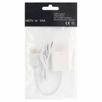 Cavo di uscita audio da HDMI a VGA Full HD 1080P da 24 cm per computer/DVD/set-top box digitale/laptop/telefono cellulare/lettore multimediale, Length: 24cm, Length: 24cm(White)