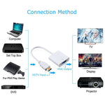 Cavo di uscita audio da HDMI a VGA Full HD 1080P da 24 cm per computer/DVD/set-top box digitale/laptop/telefono cellulare/lettore multimediale, Length: 24cm, Length: 24cm(White)