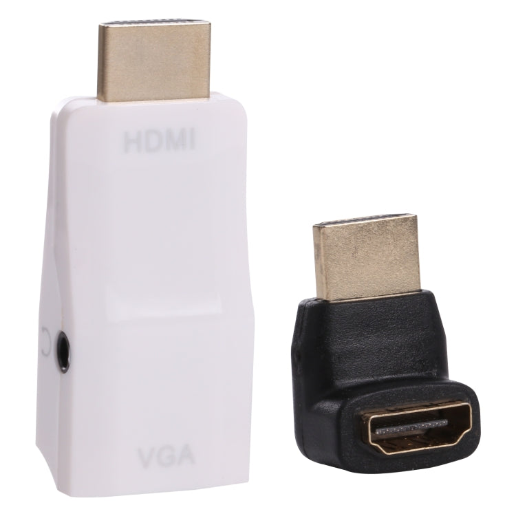 Adattatore convertitore audio + HDMI a VGA Full HD 1080P per laptop / STB / DVD / HDTV (con adattatore HDMI femmina-maschio), HDMI to VGA + Audio