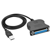 Cavo convertitore di stampa con porta femmina da USB 2.0 a DB25 a 25 pin, USB to DB25 Female (Black)