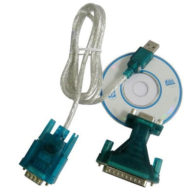 Cavo maschio da USB a RS232 a 9 pin e adattatore maschio da RS232 9P femmina a RS232 a 25 pin maschio con chip singolo, USB to RS232 with Single Chip