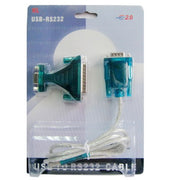 Cavo maschio da USB a RS232 a 9 pin e adattatore maschio da RS232 9P femmina a RS232 a 25 pin maschio con chip singolo, USB to RS232 with Single Chip