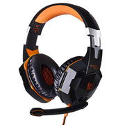 EACH G2000 Cuffie da gioco stereo per bassi over-ear con microfono e luce LED per computer, lunghezza cavo: 2,2 m